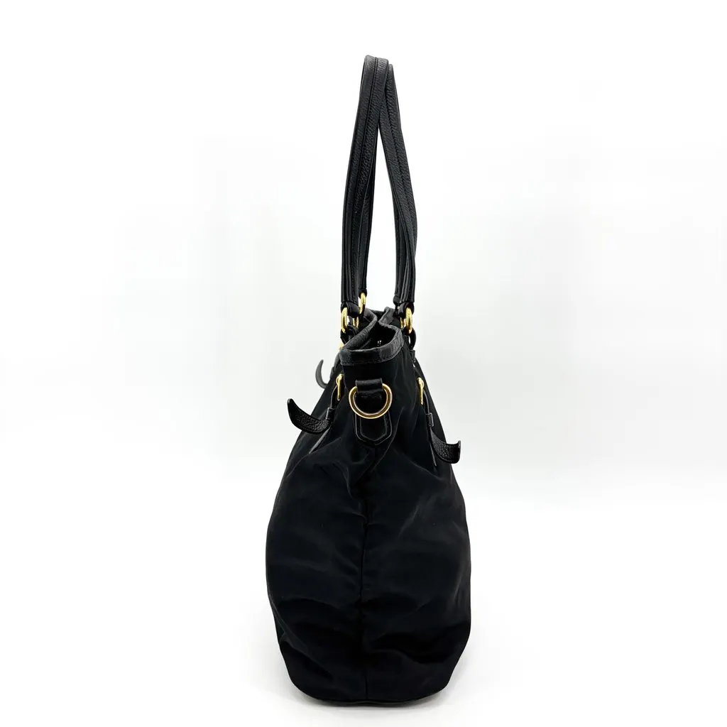 Prada Tessuto Soft Calf Tote Bag Black Black Polyamide Good - Box View