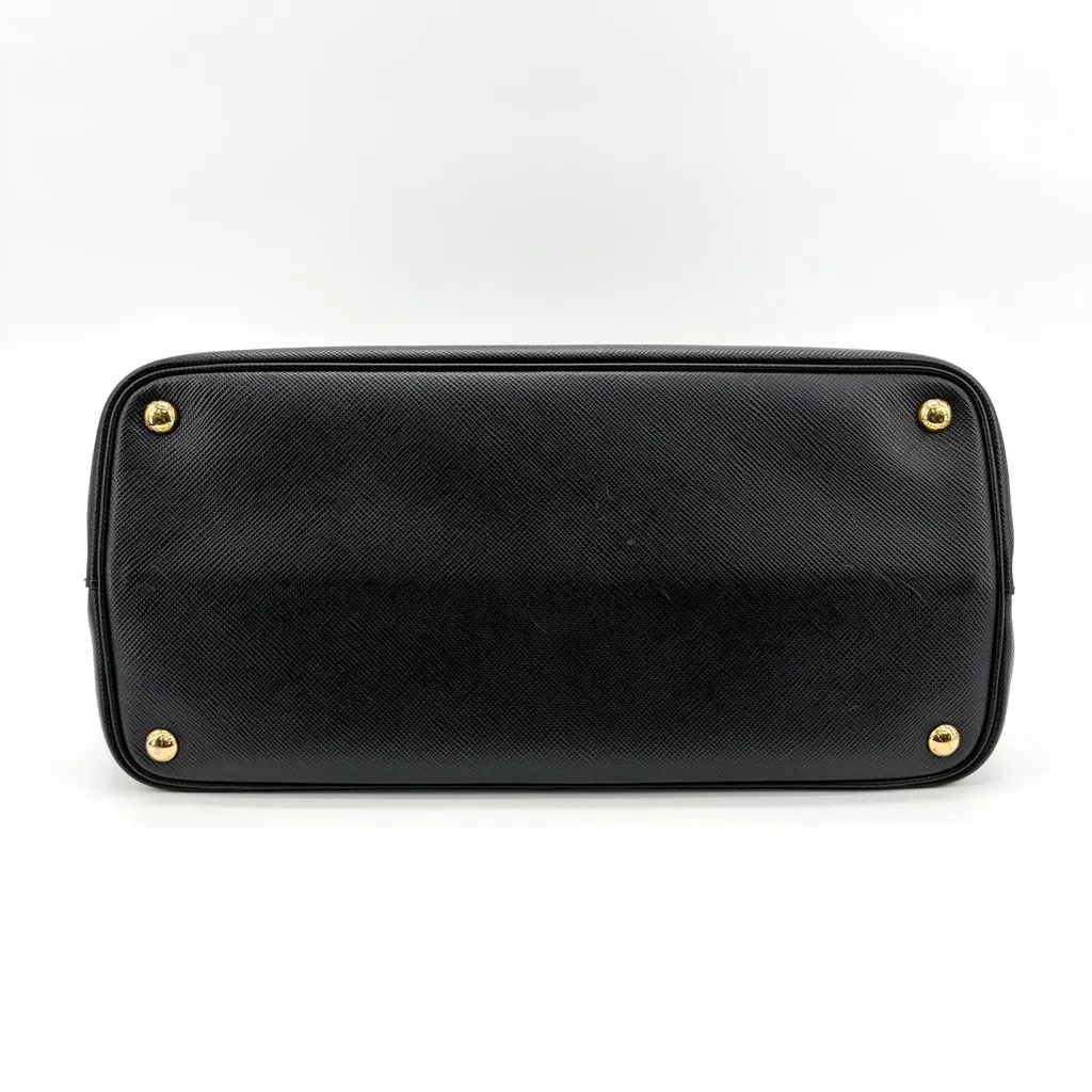 Prada Saffiano Cure Double Bag Medium Black/Red Black Leather Good - Box View