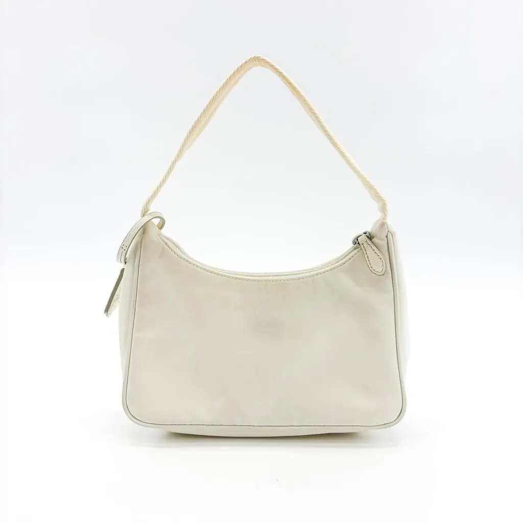 Prada Re-edition 2000 Nylon Mini Bag White White Polyamide Good - Inside View
