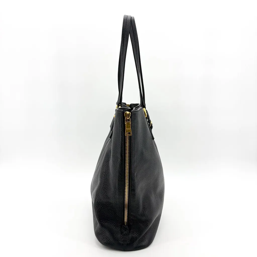 Prada Vitello Phenix Tote Bag Black Gold Hardware Black Leather Good - Box View