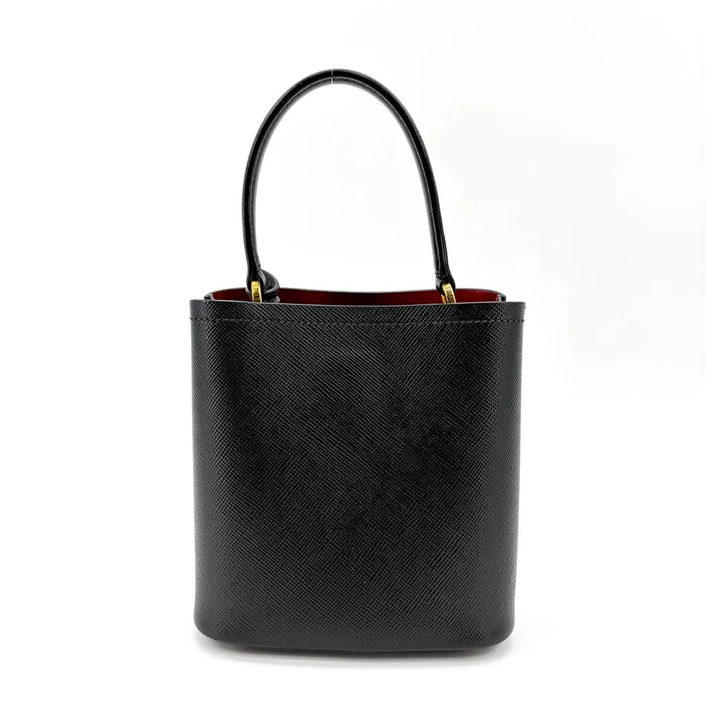 Prada Panier Saffiano Leather Small Bag Black Red Black Leather Very good - Inside View