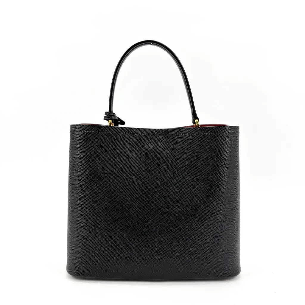 Prada Panier Saffiano Leather Medium Bag Black Black Leather Very good - Inside View