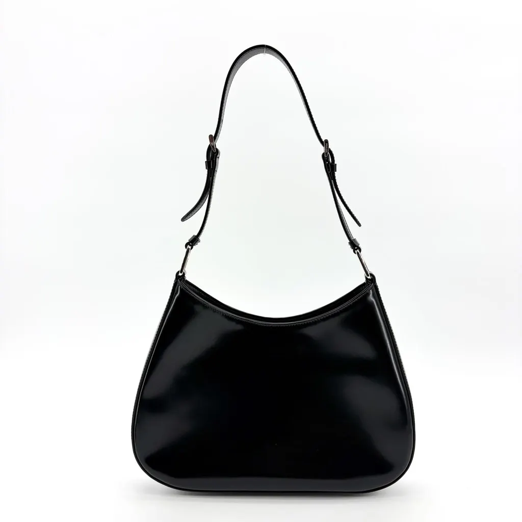 Prada Cleo Brushed Leather Shoulder Bag Black Black Leather Very good - Inside View