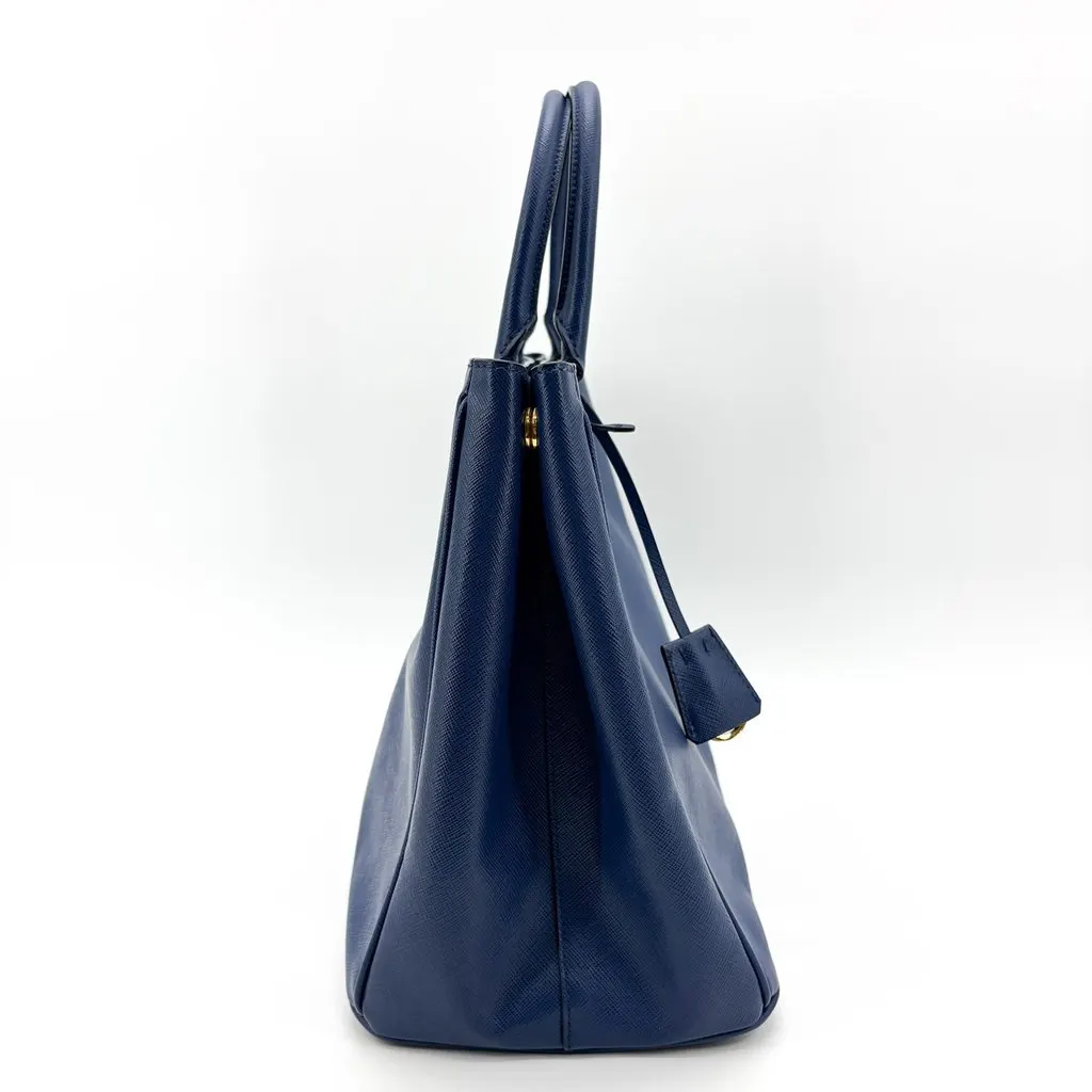 Prada Saffiano Lux Tote Bag Medium Navy Blue Leather Good - Box View