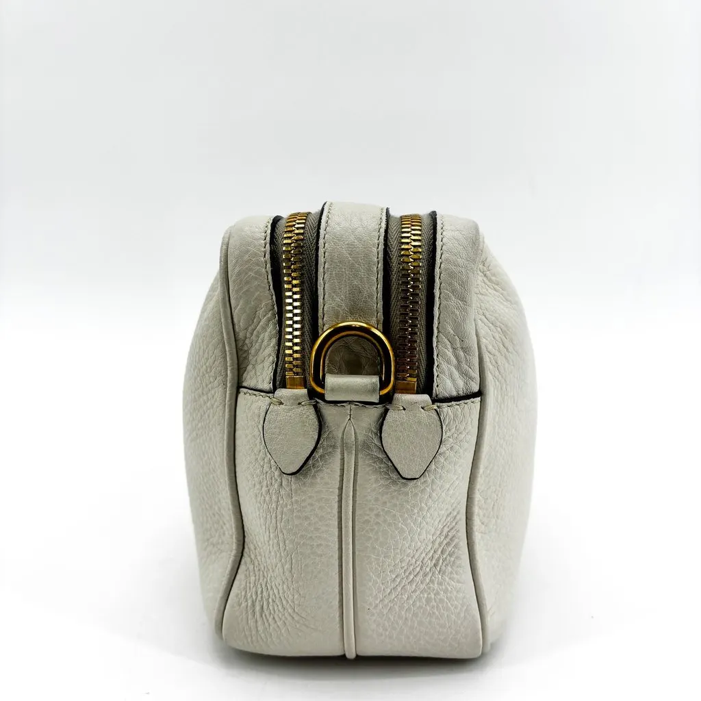 Prada Vitello Phenix Leather Camera Bag White Gold Hardware White Leather Good - Box View