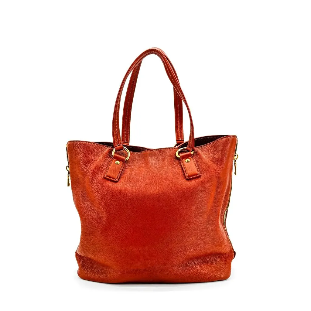 Prada Vitello Daino Tote Bag Brown Brown Leather Good - Inside View