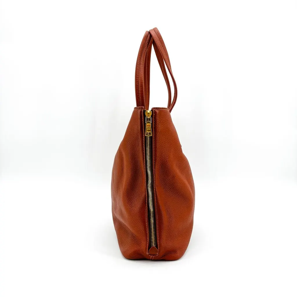 Prada Vitello Daino Tote Bag Brown Brown Leather Good - Model View