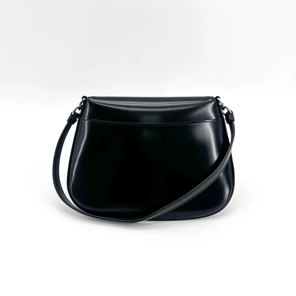 Prada Cleo Brushed Leather Flap Shoulder Bag Black Black Leather Very good - Inside View