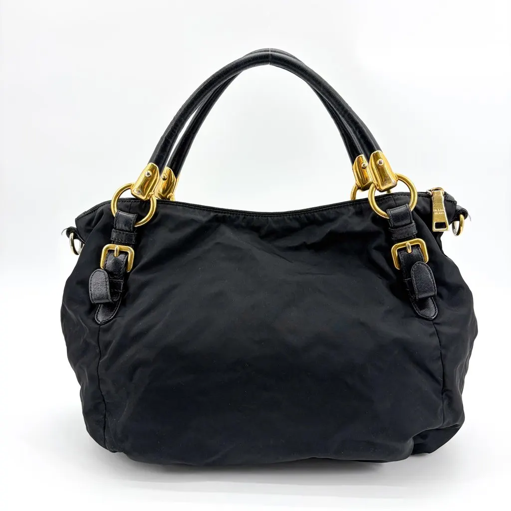 Prada Tessuto Nylon Shoulder Bag Black Black Polyamide Fair - Inside View