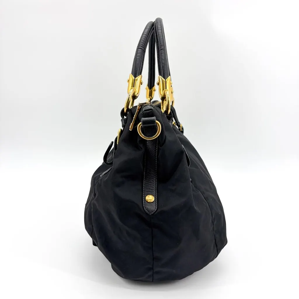 Prada Tessuto Nylon Shoulder Bag Black Black Polyamide Fair - Box View