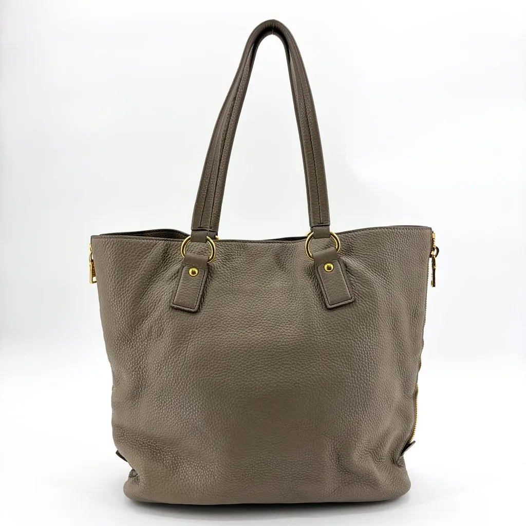Prada Vitello Phenix Shoulder Tote Bag Grey MultiColor Leather Good - Back View