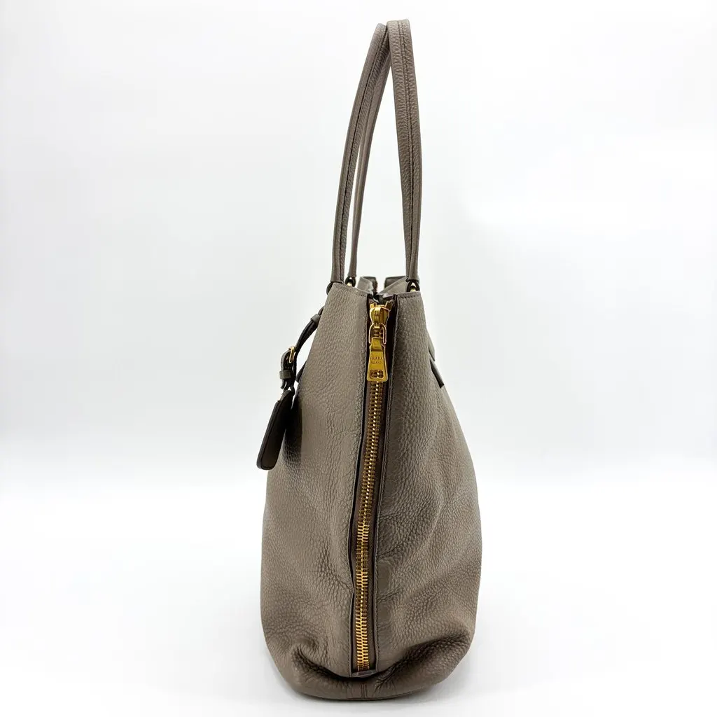 Prada Vitello Phenix Shoulder Tote Bag Grey MultiColor Leather Good - Inside View