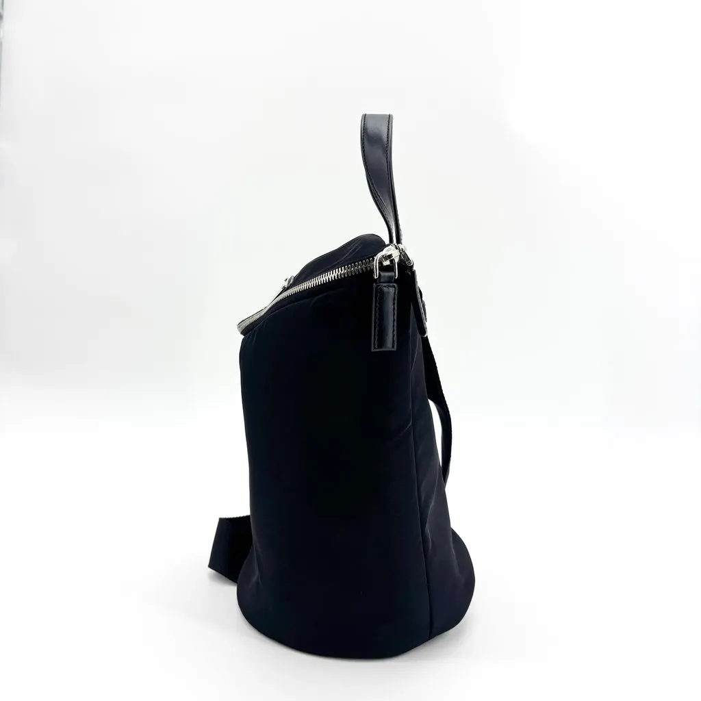 Prada Nylon Top Handle Bucket Bag Black Black Polyamide Good - Box View