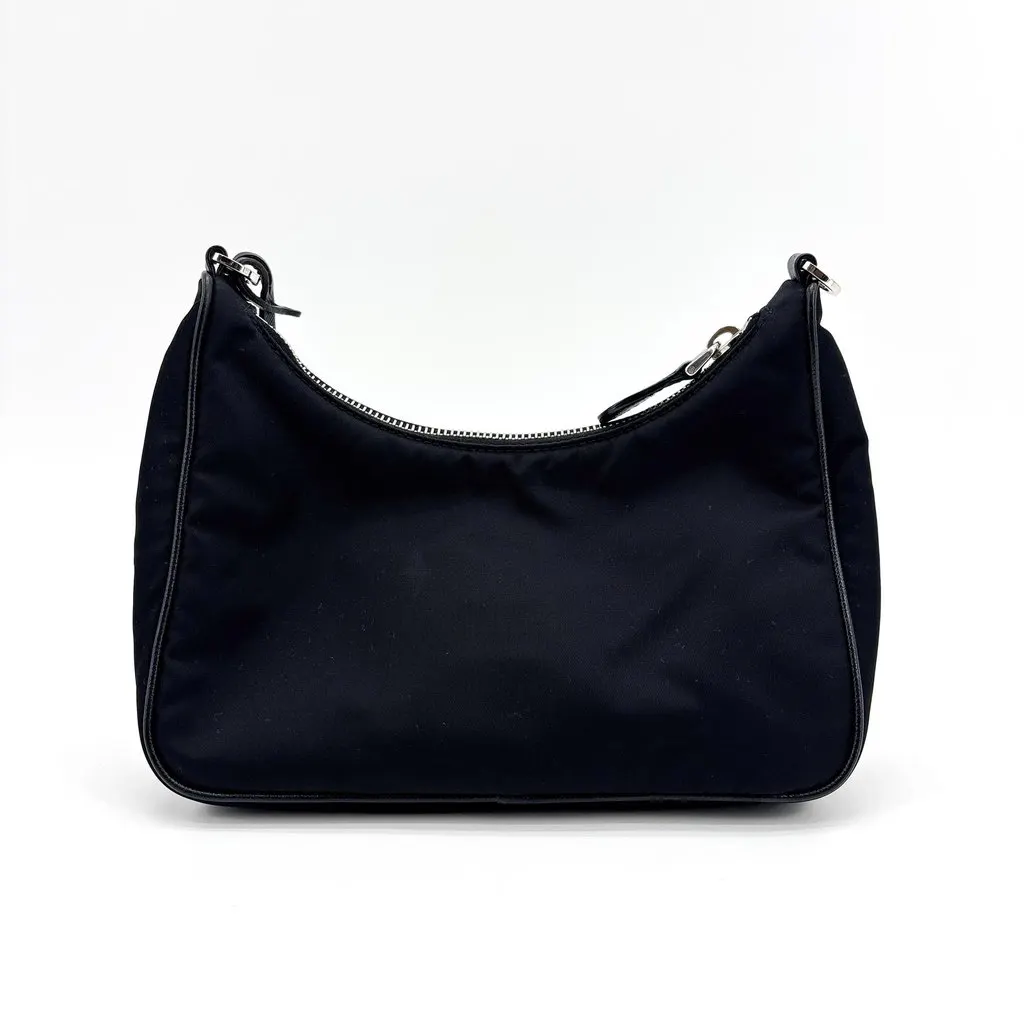 Prada Re-Edition 2000 Nylon Mini Bag Black Black Polyamide Good - Inside View