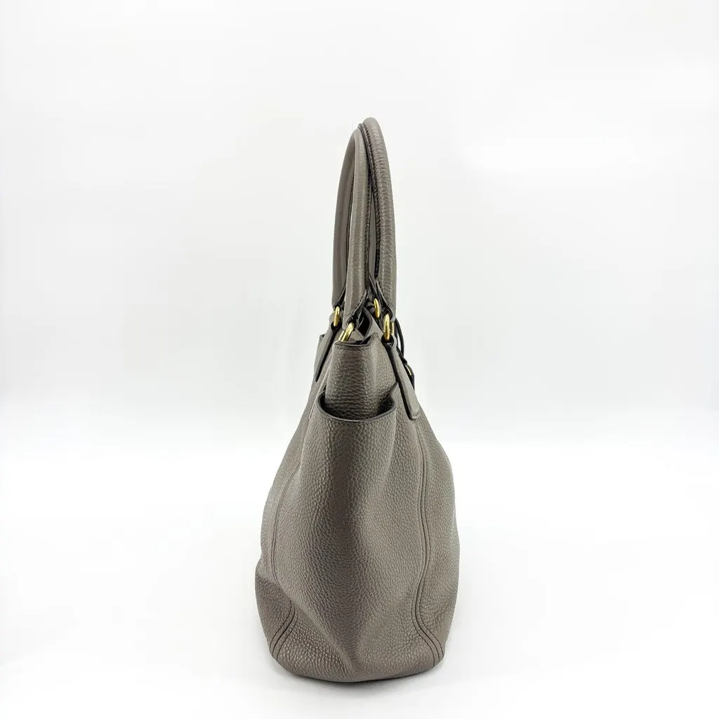 Prada Vitello Phenix 2Way Tote Bag Argilla Gray MultiColor Leather Good - Inside View