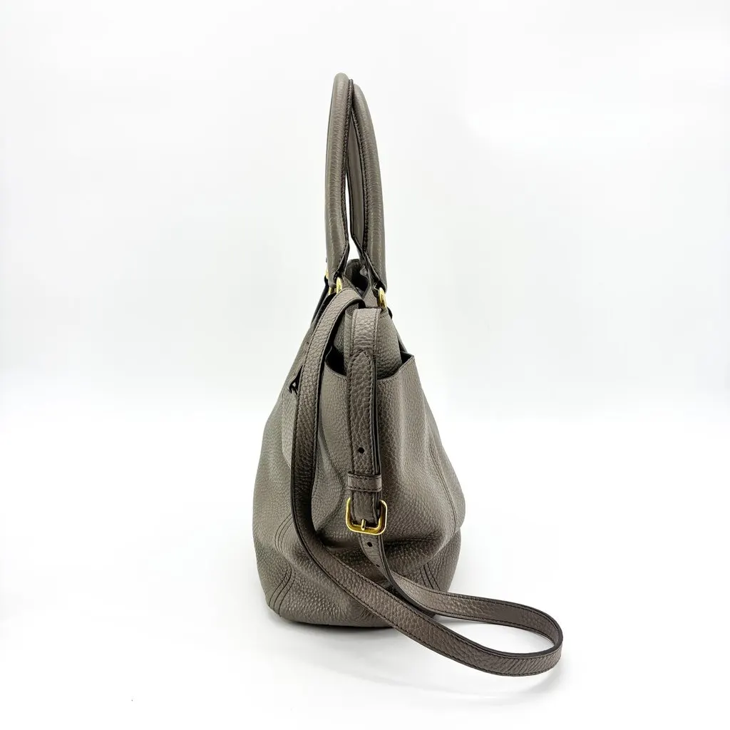 Prada Vitello Phenix 2Way Tote Bag Argilla Gray MultiColor Leather Good - Model View