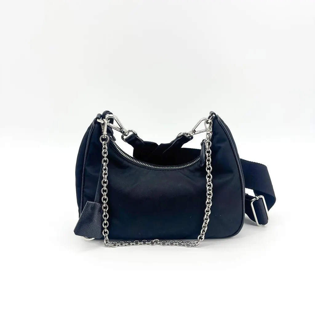 Prada Re-Edition 2005 Re-Nylon Shoulder Bag Black Black Polyamide Good - Inside View