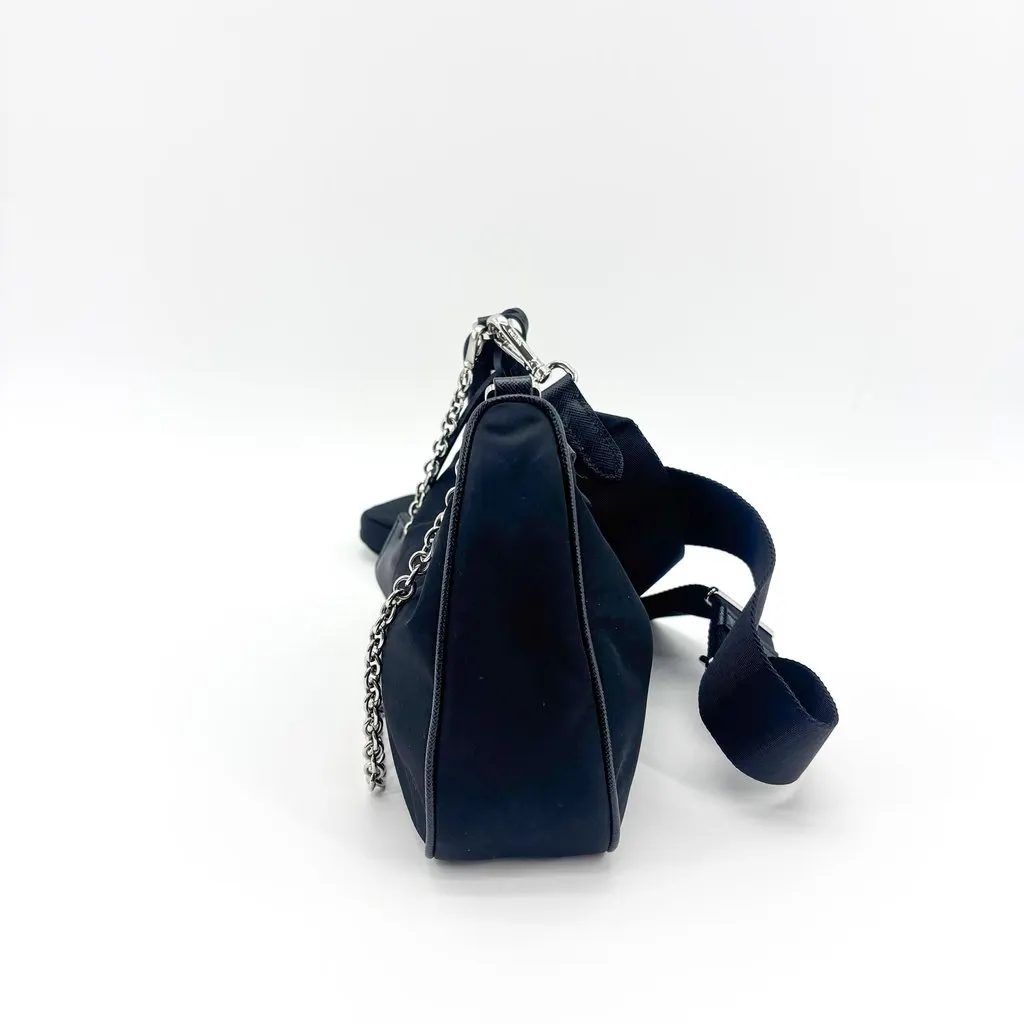 Prada Re-Edition 2005 Re-Nylon Shoulder Bag Black Black Polyamide Good - Box View
