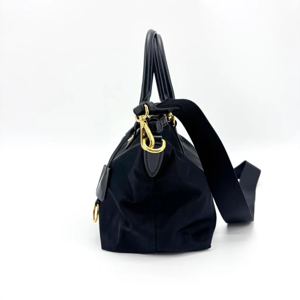 Prada Pocono Nylon Saffiano 2WAY Tote Bag Black Black Polyamide Good - Inside View