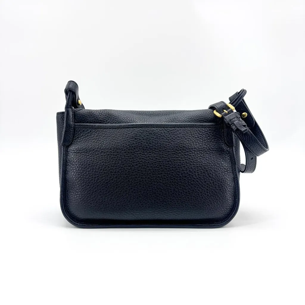 Prada Vitello Phenix Flap Shoulder Bag Black Black Leather Good - Model View