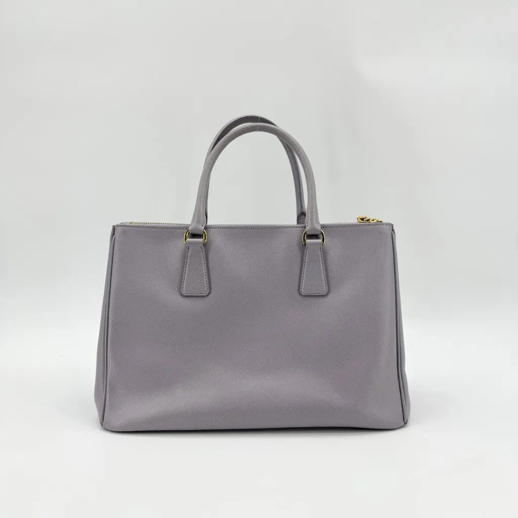 Prada Galleria Saffiano Leather Medium Bag Grey MultiColor Leather Good - Inside View