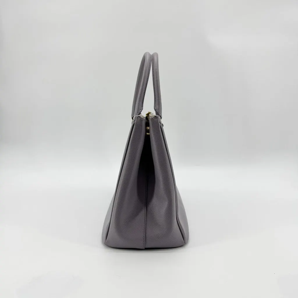 Prada Galleria Saffiano Leather Medium Bag Grey MultiColor Leather Good - Model View