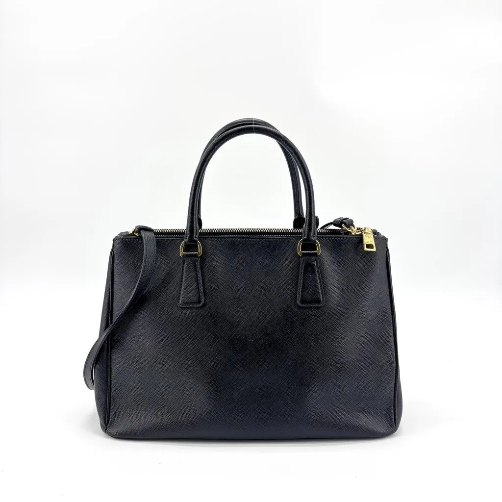 Prada Saffiano Leather Galleria Bag Medium Black Black Leather Very good - Inside View