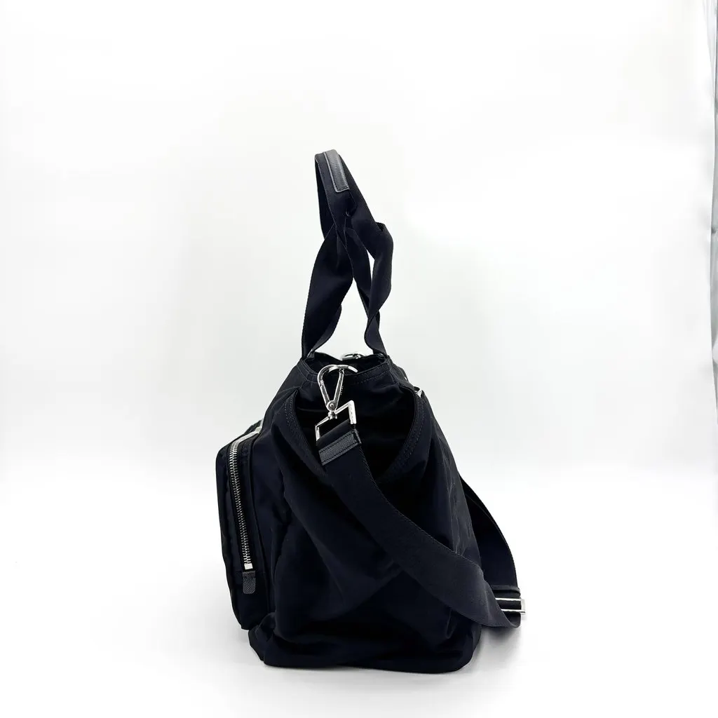 Prada Tessuto Nylon Tote Shoulder Bag Black Black Polyamide Good - Model View