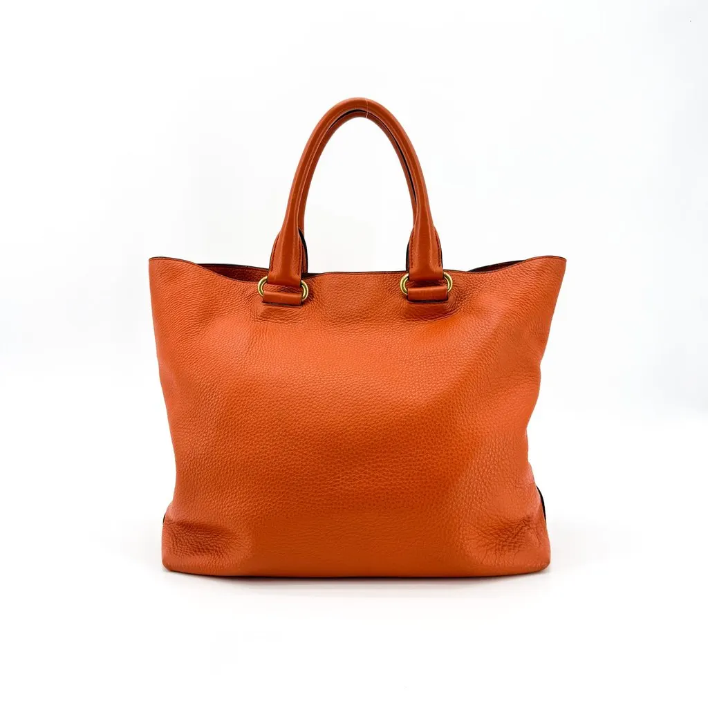 Prada Vitello Phenix Tote Bag Orange Orange Leather Very good - Inside View