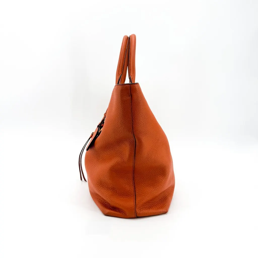 Prada Vitello Phenix Tote Bag Orange Orange Leather Very good - Model View