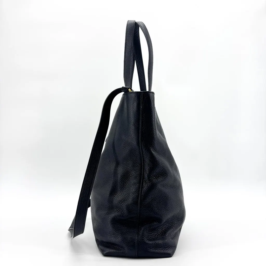 Prada Vitello Phenix Shoulder Tote Bag Navy Navy Leather Good - Inside View