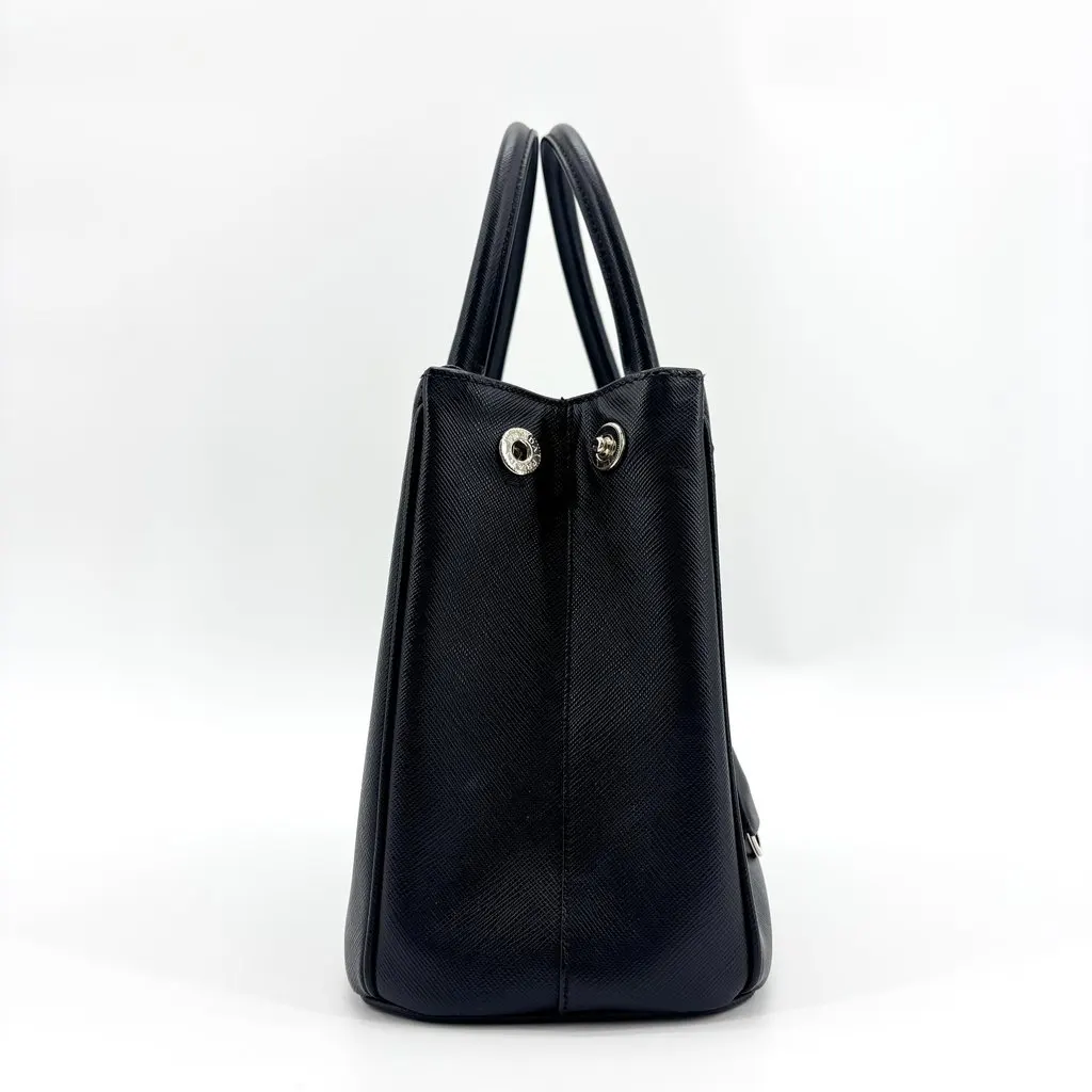 Prada Galleria Saffiano Leather Small Bag Black Black Leather Very good - Box View