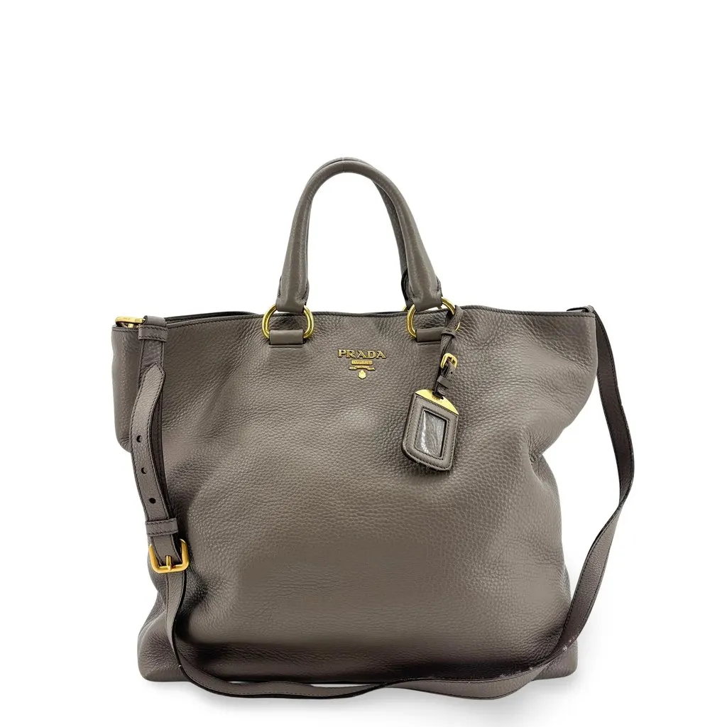 Prada Vitello Phenix 2Way Tote Bag Argilla MultiColor Leather Good - Front View