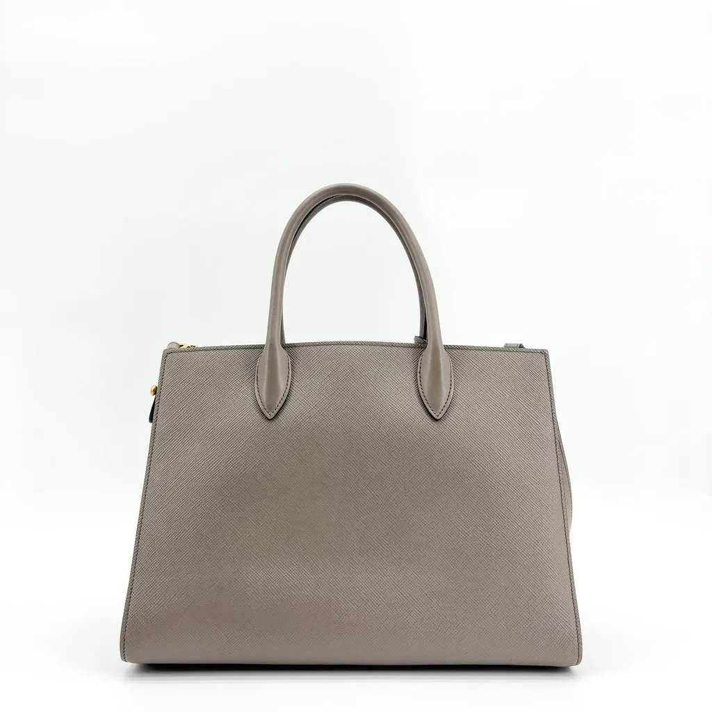 Prada Saffiano City Leather Tote Bag Gray MultiColor Leather Good - Inside View