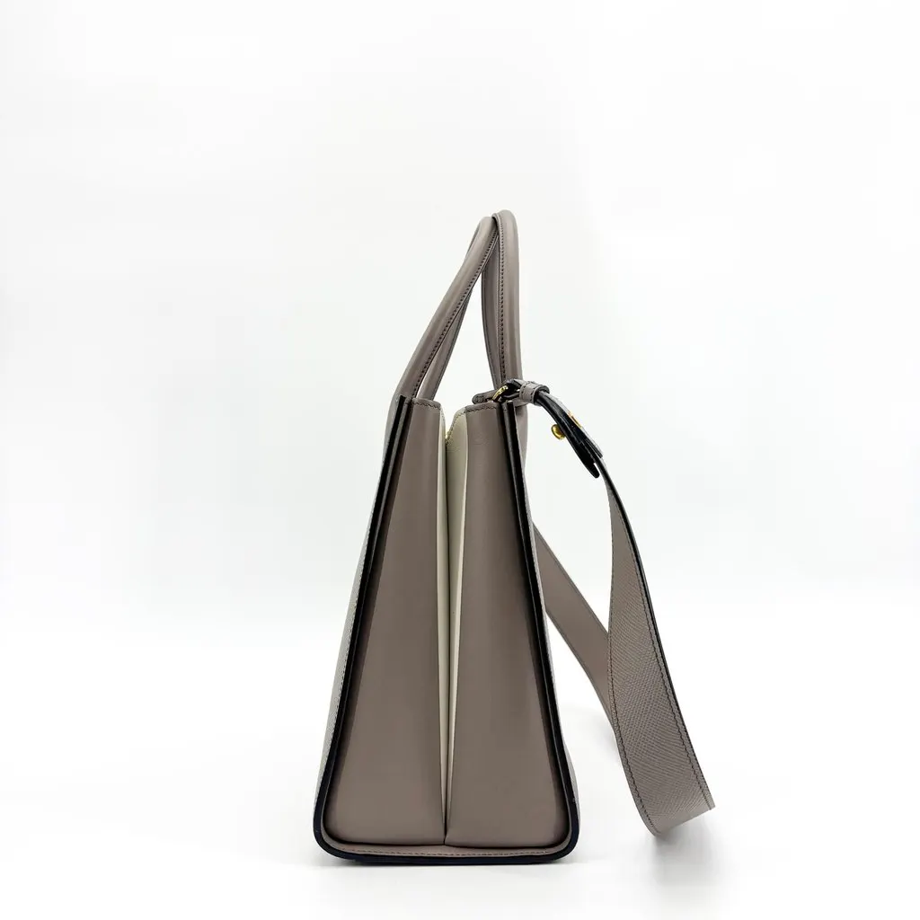 Prada Saffiano City Leather Tote Bag Gray MultiColor Leather Good - Box View