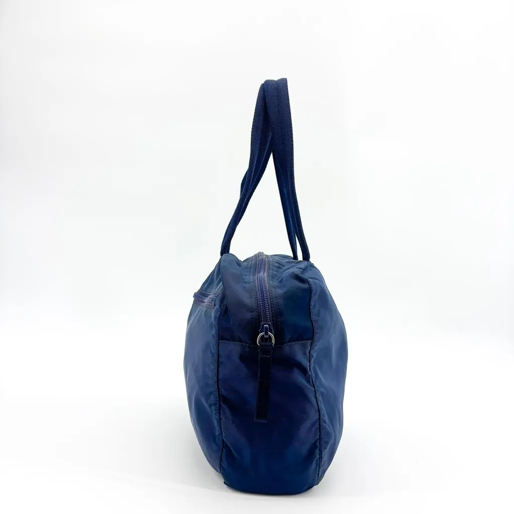 Prada Tessuto Nylon Tote Bag Navy Navy Polyamide Fair - Inside View
