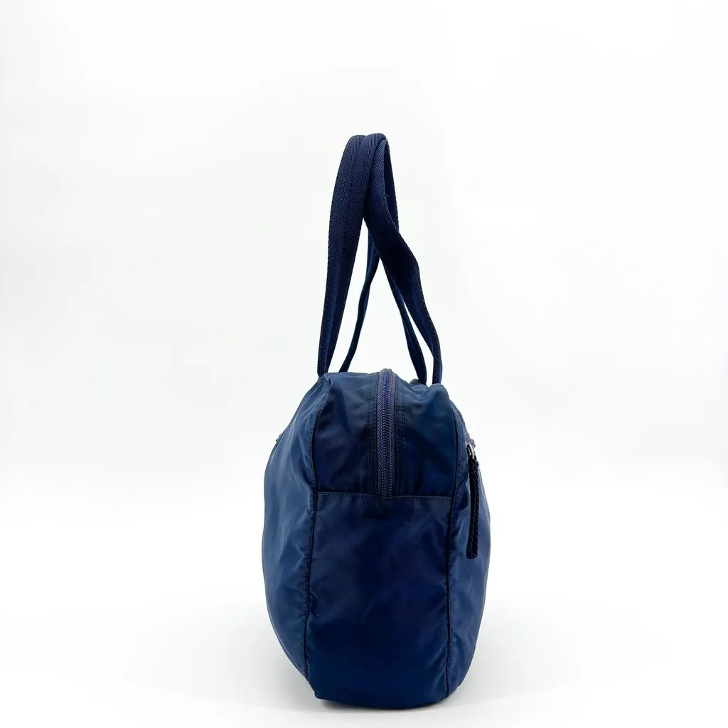 Prada Tessuto Nylon Tote Bag Navy Navy Polyamide Fair - Model View