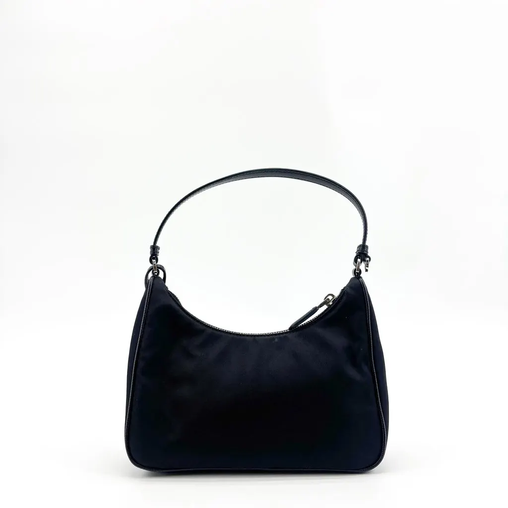Prada Re-Edition 2005 Re-Nylon Mini Bag Black Black Polyamide Good - Back View