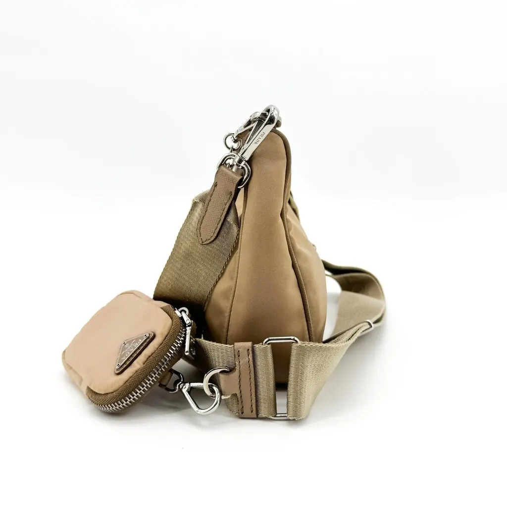 Prada Re-Edition 2005 Re-Nylon shoulder bag Beige Beige Polyamide Very good - Box View