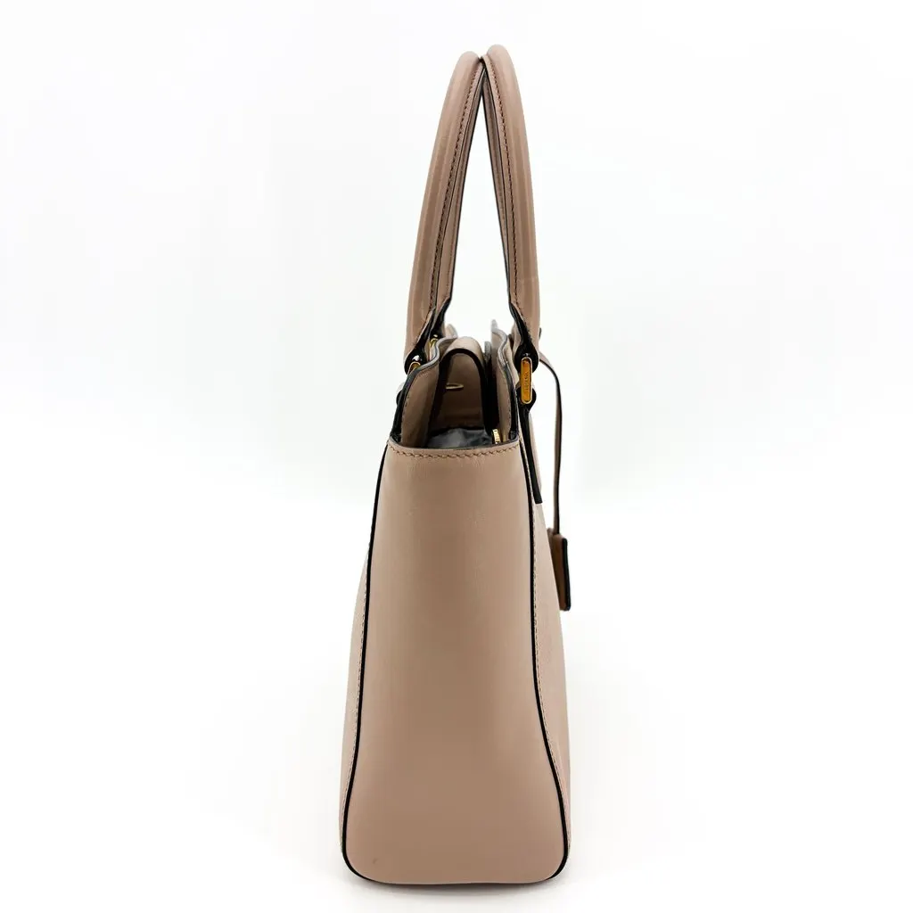 Prada Saffiano Soft Calf Two-Way Tote Bag Cammeo Gold Beige Leather Good - Box View