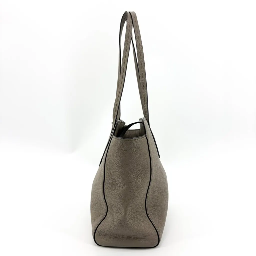 Prada Vitello Phenix Shoulder Tote Bag Gray MultiColor Leather Good - Model View