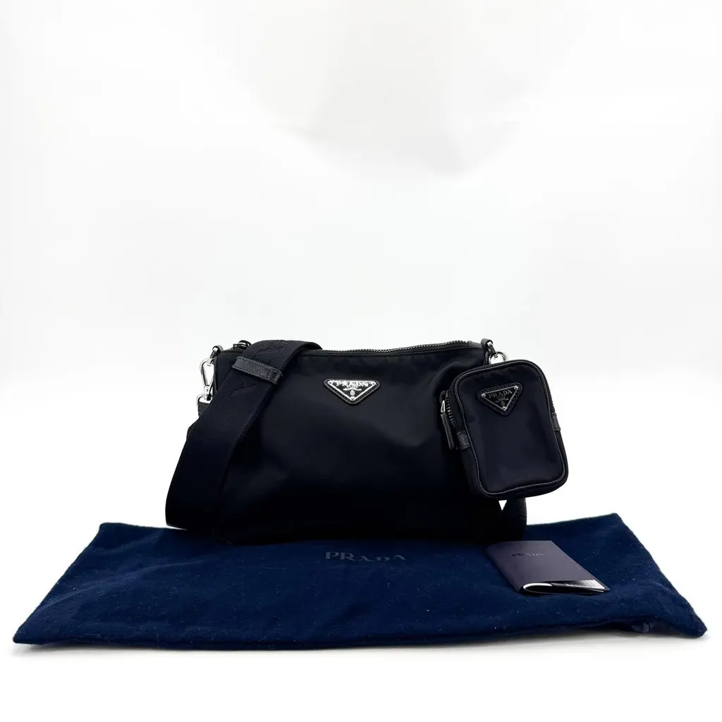 Prada Re-Edition 2005 Re-Nylon shoulder bag Black Black Polyamide Very good - Back View