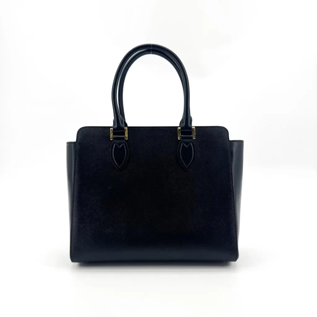Prada Saffiano Soft Calf Tote Bag Black Gold Black Leather Very good - Inside View