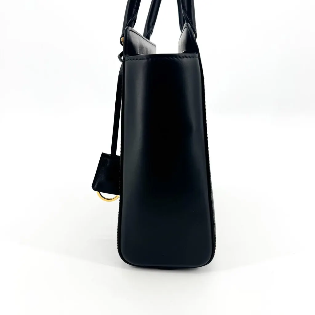 Prada Saffiano Soft Calf Tote Bag Black Gold Black Leather Very good - Model View