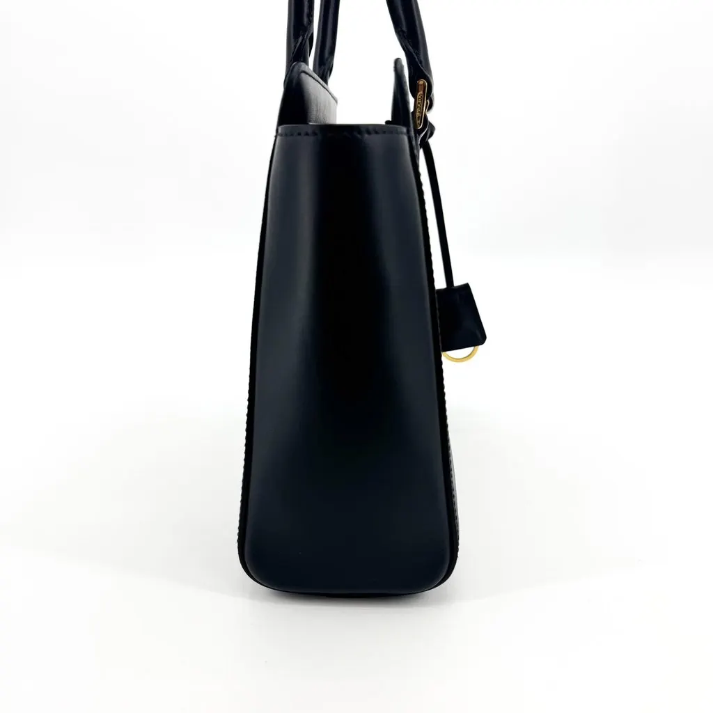 Prada Saffiano Soft Calf Tote Bag Black Gold Black Leather Very good - Box View