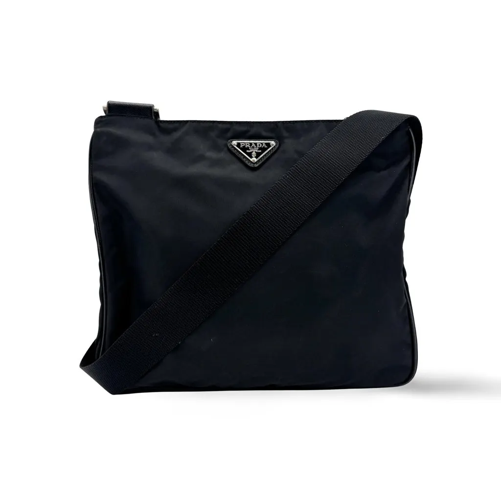 Prada Re-Nylon Tessuto Crossbody Bag Black