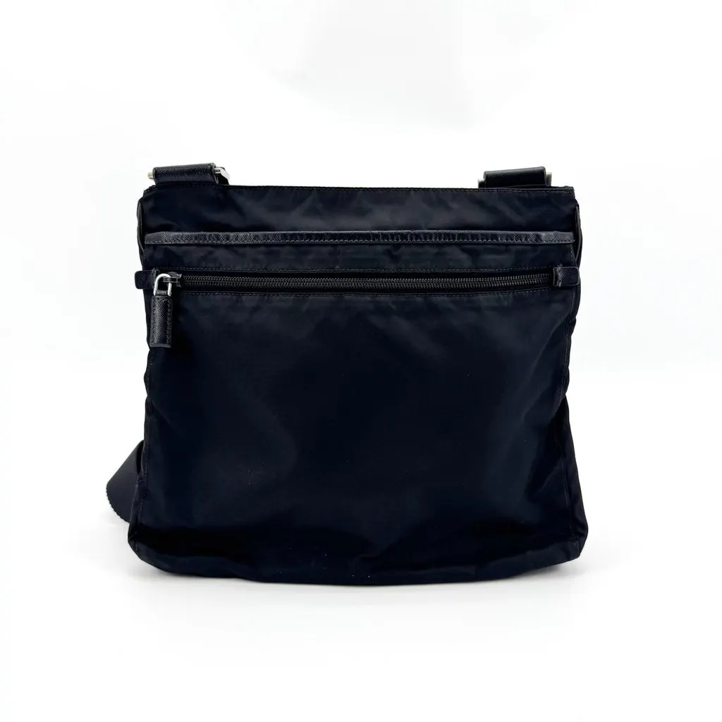 Prada Re-Nylon Tessuto Crossbody Bag Black Black Polyamide Good - Inside View