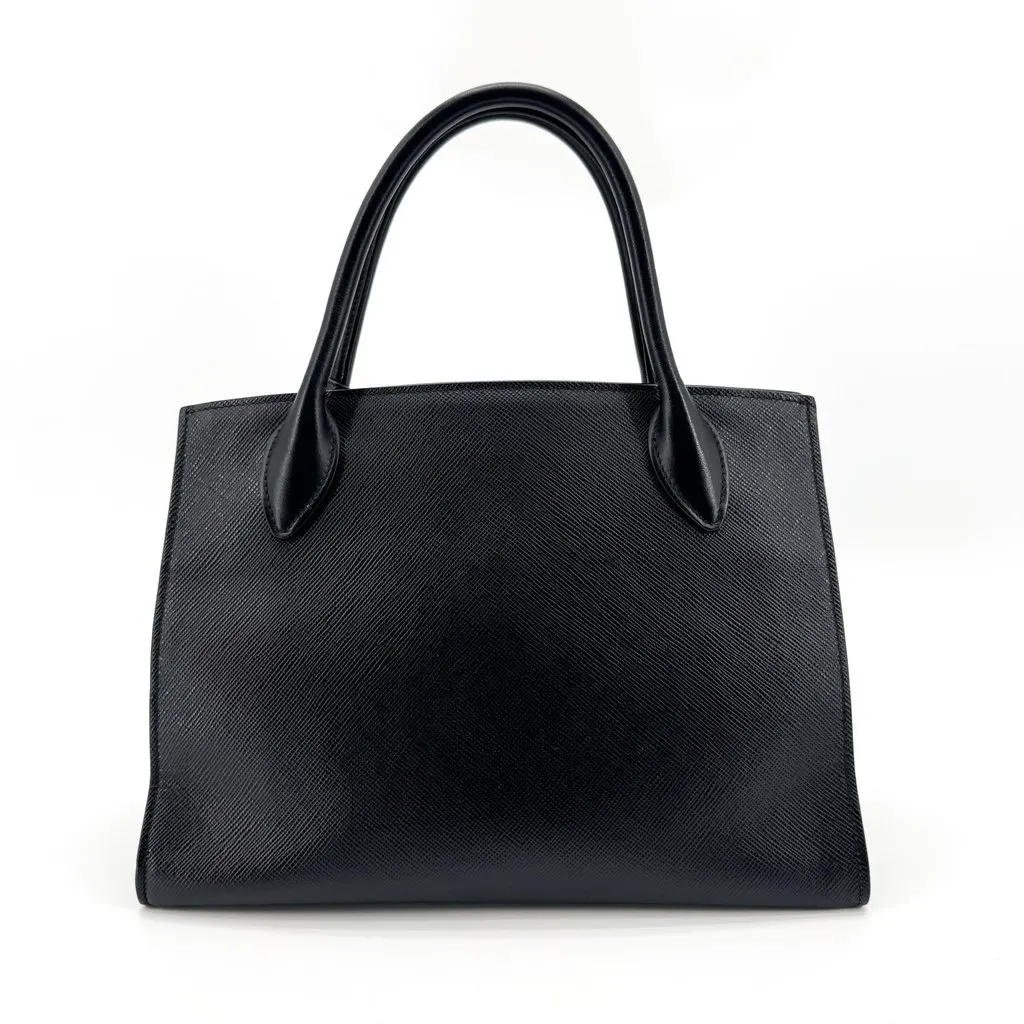 Prada Medium Monochrome Saffiano Leather Bag Black Black Leather Very good - Inside View
