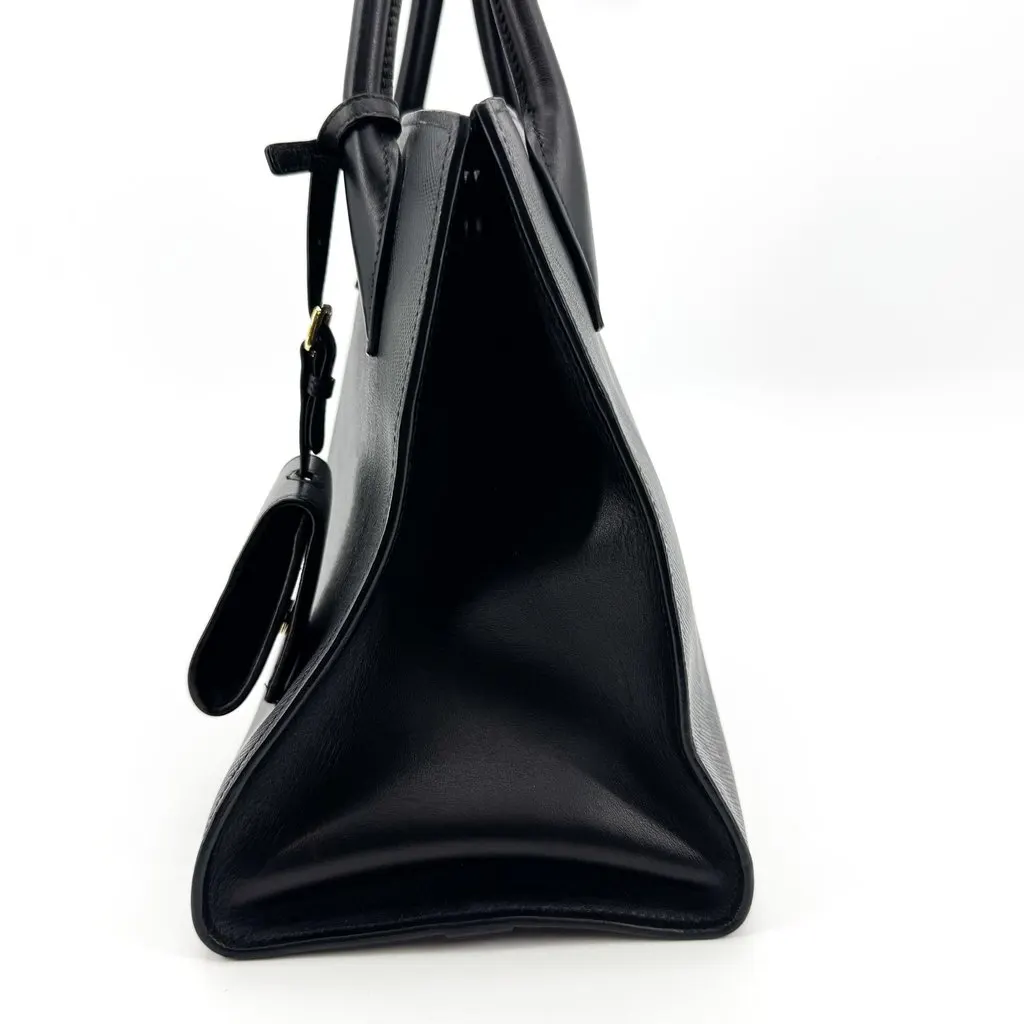 Prada Medium Monochrome Saffiano Leather Bag Black Black Leather Very good - Model View