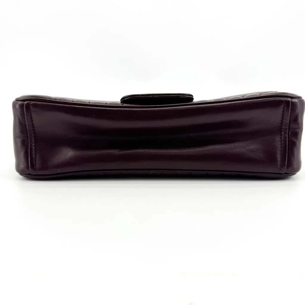 Prada Diagramme Medium Shoulder Bag Burgundy Silver Burgundy Leather Good - Box View
